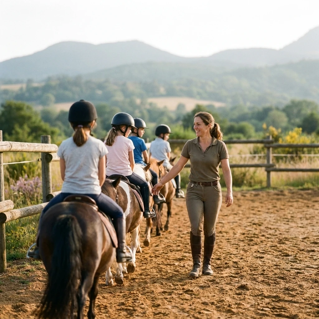 Cours de poney à Sayat, Puy-de-Dôme